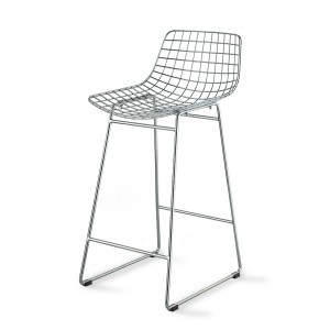 Metal Wire bar stool silver
