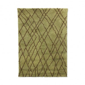 Woolen rug ZIGZAG - olive brown
