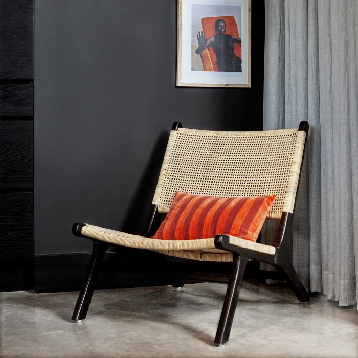 Chaise lounge WEBBING - Noir