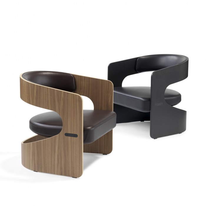 LUCKY lounge Chair - Oak / Leather