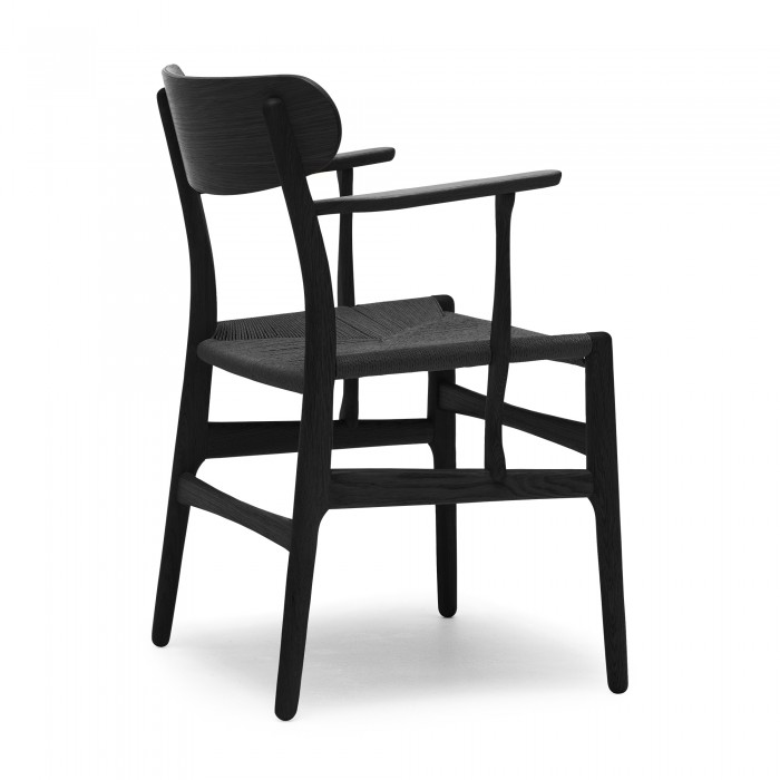 Chaise DINING avec accoudoirs - chêne noir - Noir