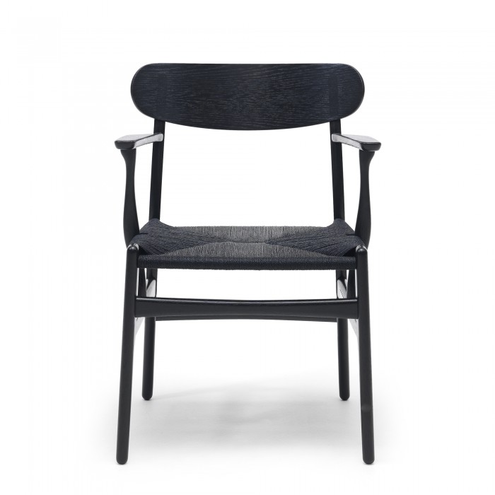 DINING chair with armrest black oak - Black