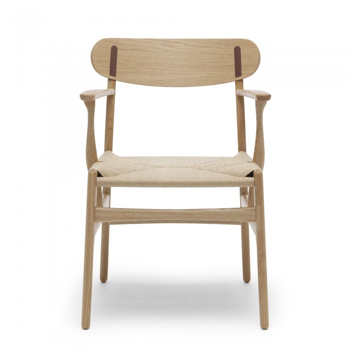 DINING chair with armrest oak/walnut oil - Natural