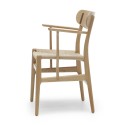 DINING chair with armrest oak/walnut oil - Natural