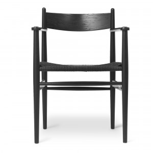 DINING chair with armrest CH37 black oak - Black