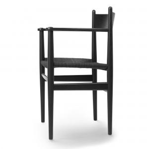 DINING chair with armrest CH37 black oak - Black