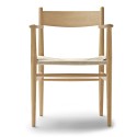 DINING chair with armrest CH37 oak oil - Natural