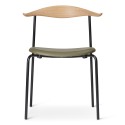 DINING chair CH88P - Black - Leather