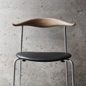DINING chair CH88P - Steel - Leather 