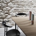 DINING chair CH88T - Powdercoated steel - black oak