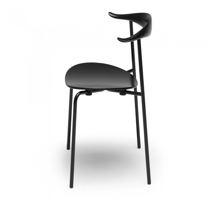 DINING chair CH88T - Powdercoated steel - black oak