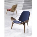 SHELL chair CH07 - Walnut - Leather