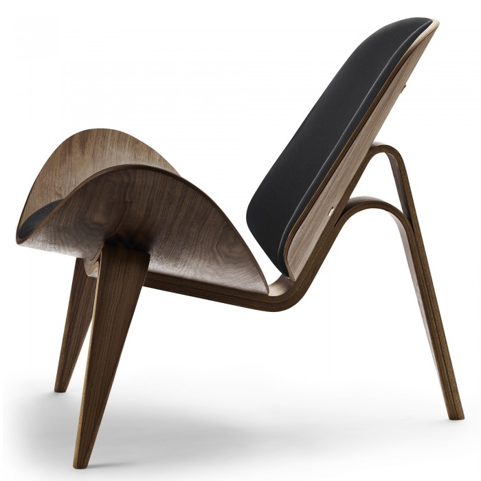 SHELL chair CH07 - Walnut - Leather