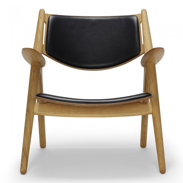 LOUNGE chair CH28 - Oak oil - Leather
