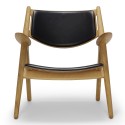 LOUNGE chair CH28 - Oak oil - Leather