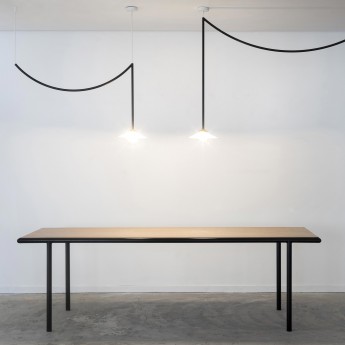 WOODEN rectangular table - Black - 300 cm