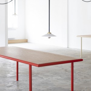 WOODEN rectangular table - Red - 240 cm