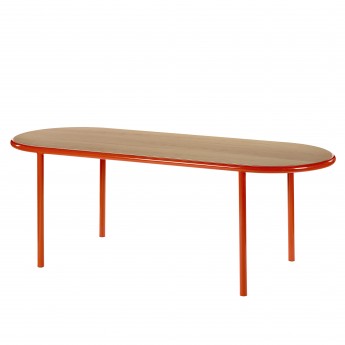 WOODEN Oval table - Red