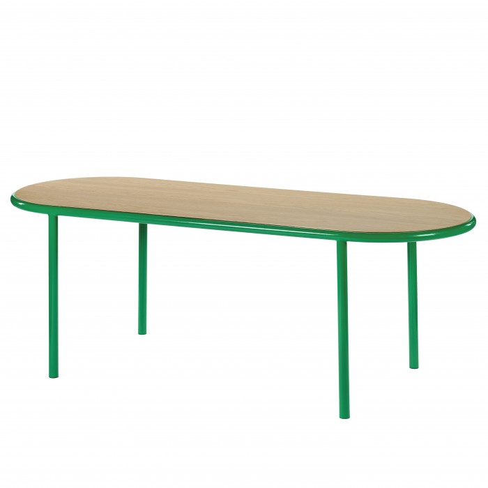 WOODEN Oval table - Green