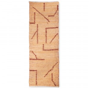 Hand woven cotton rug - Peach/Mocha