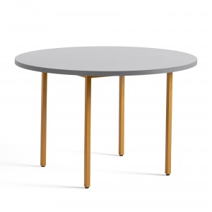 TWO COLOUR round table - yellow and light grey