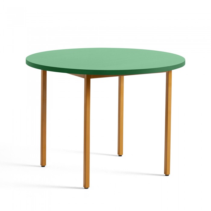Table TWO COLOUR ronde - jaune et vert menthe