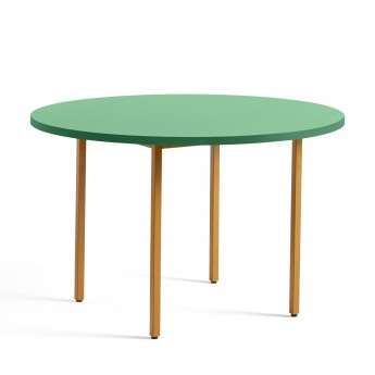 Table TWO COLOUR ronde - jaune et vert menthe