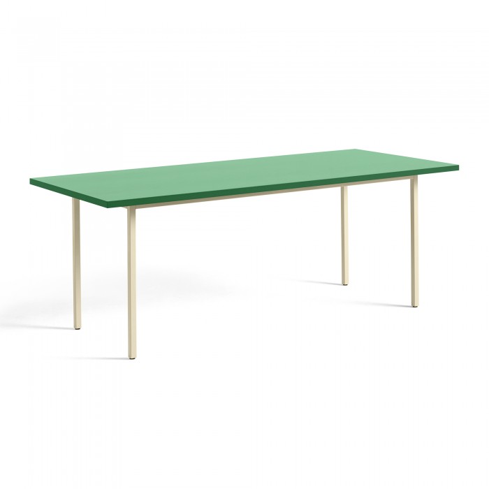 TWO COLOUR rectangular table - ivory and green