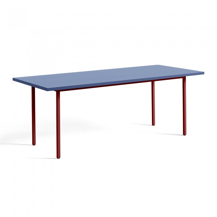 TWO COLOUR rectangular table - red and blue