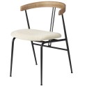 Violin chair - Upholstered seat/oak back