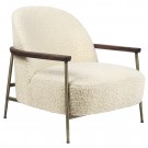 Lounge chair Sejour - Ivory with walnut armrest