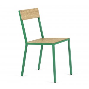 ALU chair green and wood