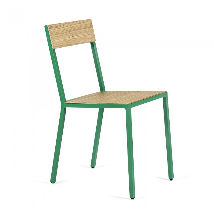 Chaise ALU vert et bois