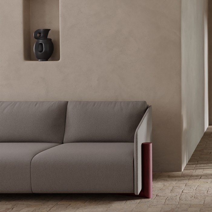Timber Sofa 4 seater- Grey