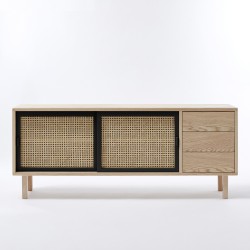 STRAW sideboard with drawers - Black