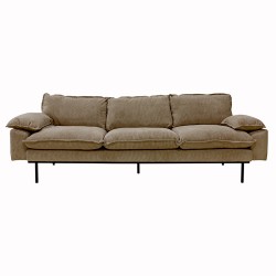 RETRO 3 seater sofa - Corduroy rib brown