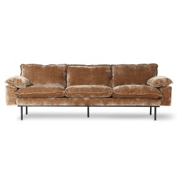 RETRO 4 seater sofa - Corduroy rib gold