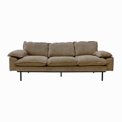 RETRO 4 seater sofa - Corduroy rib brown