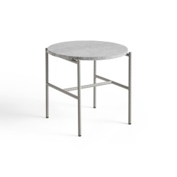 REBAR side table round - grey marble