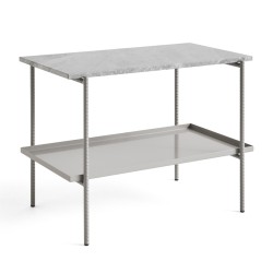 REBAR side table rectangle - grey marble