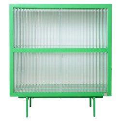 Armoire avec portes en verre strié - vert fougère
