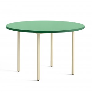 TWO COLOUR round table - ivory and green mint