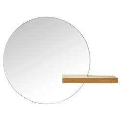 Miroir rond SHIFT - chêne blanchi