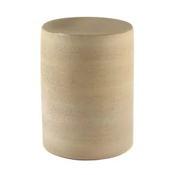 Round beige side table PAWN